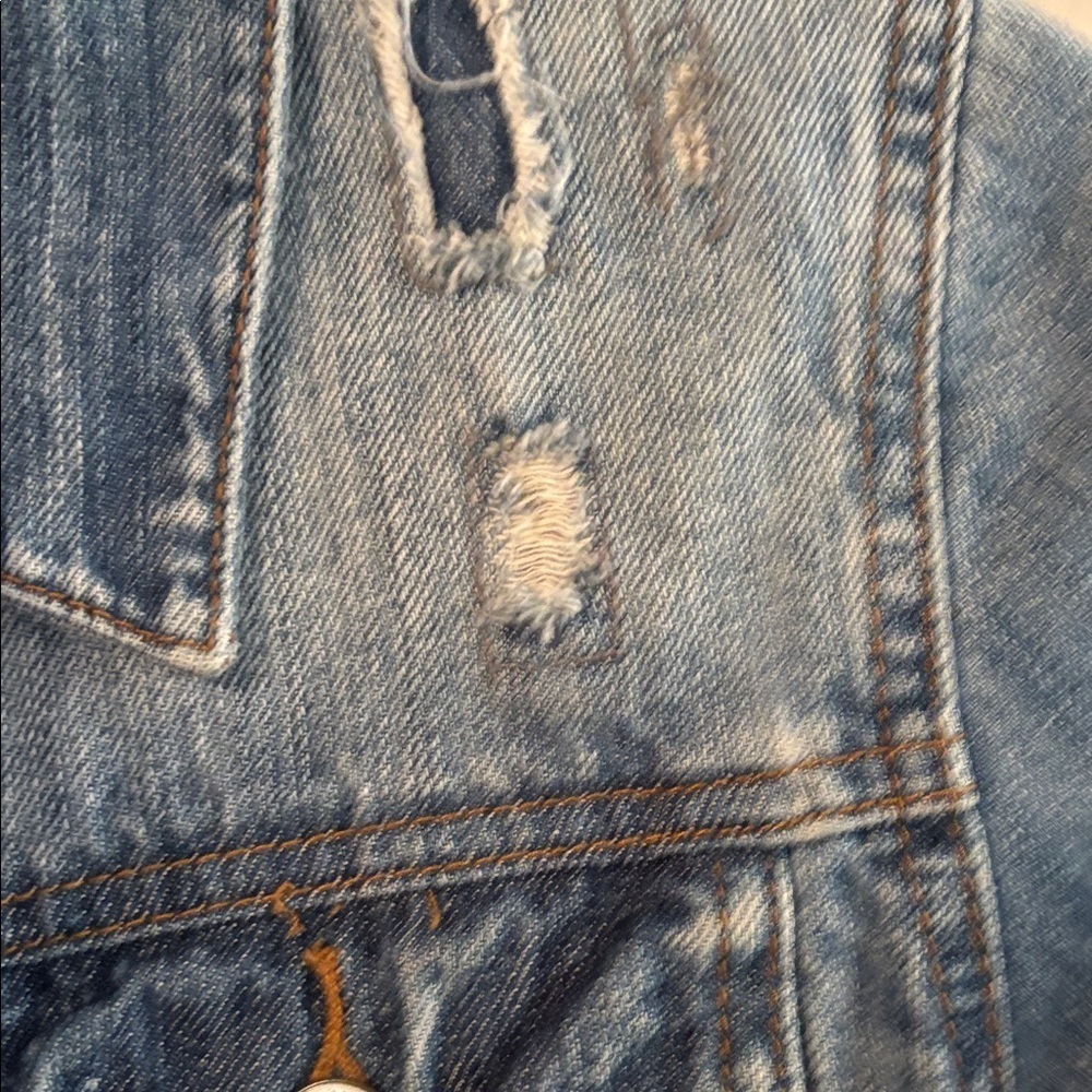 Distressed Blue Jean Jacket - Picture 6 of 11